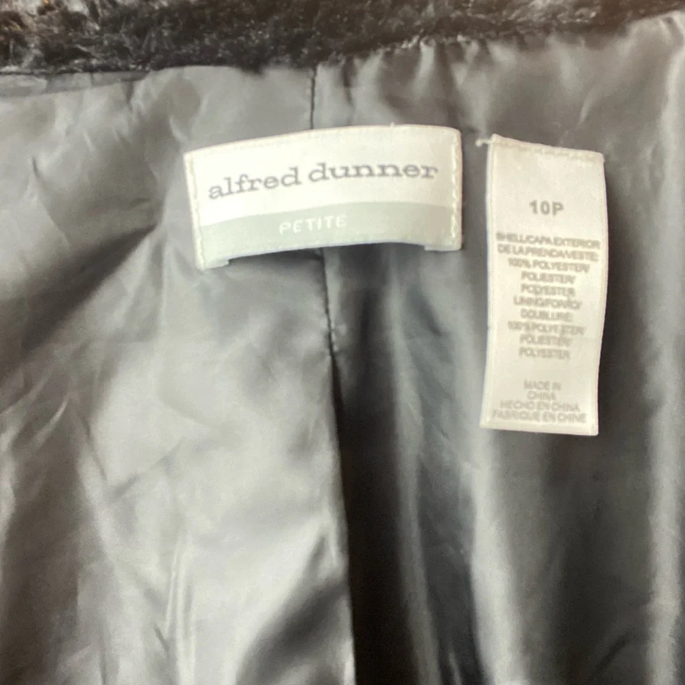 Chicos Zip Up Jacket Black/Navy Print with Mesh Stripe Inserts Size S or 4/6 - Picture 3 of 7